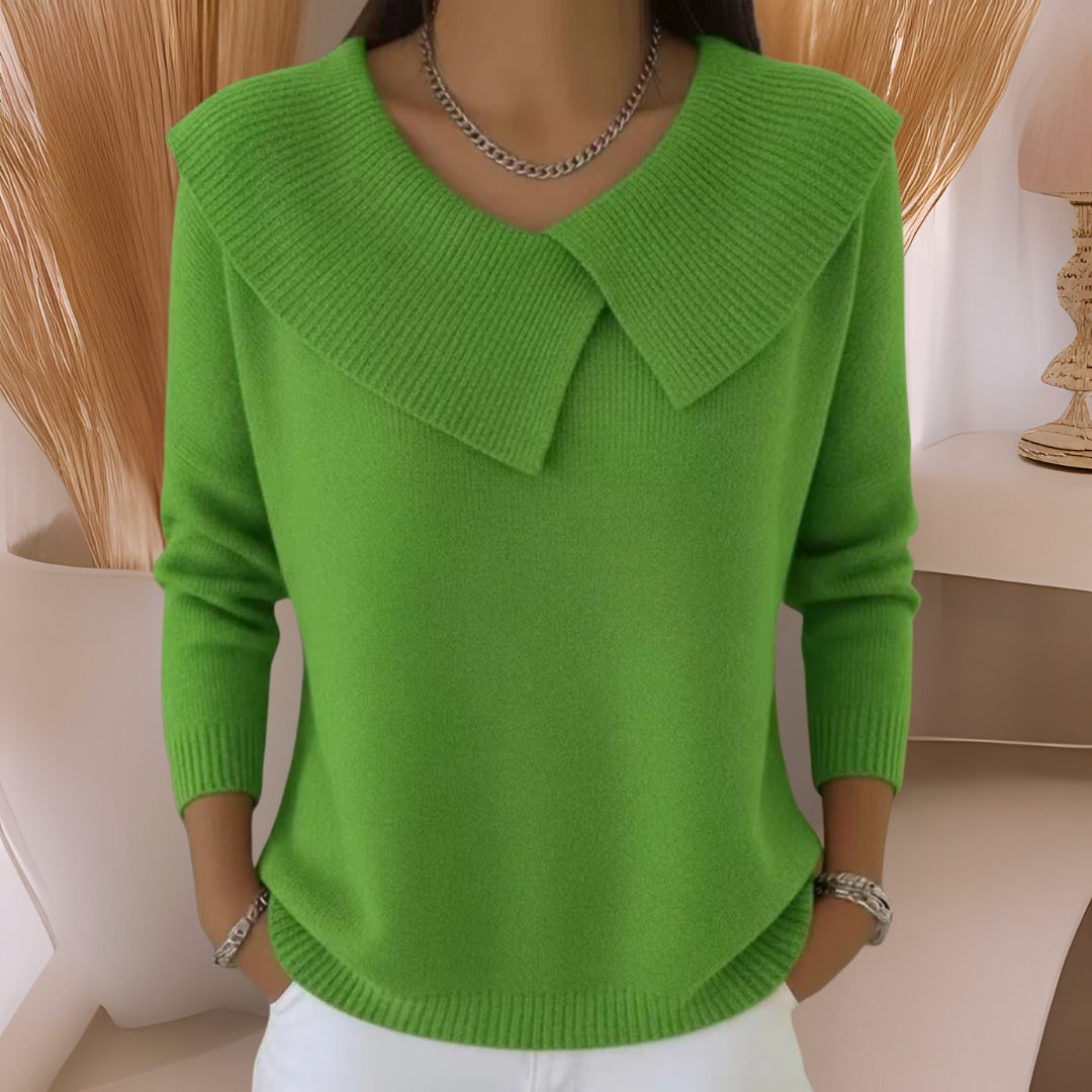 Alison | Knit Sweater with Soft Collar