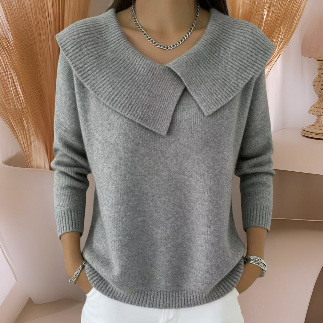 Alison | Knit Sweater with Soft Collar