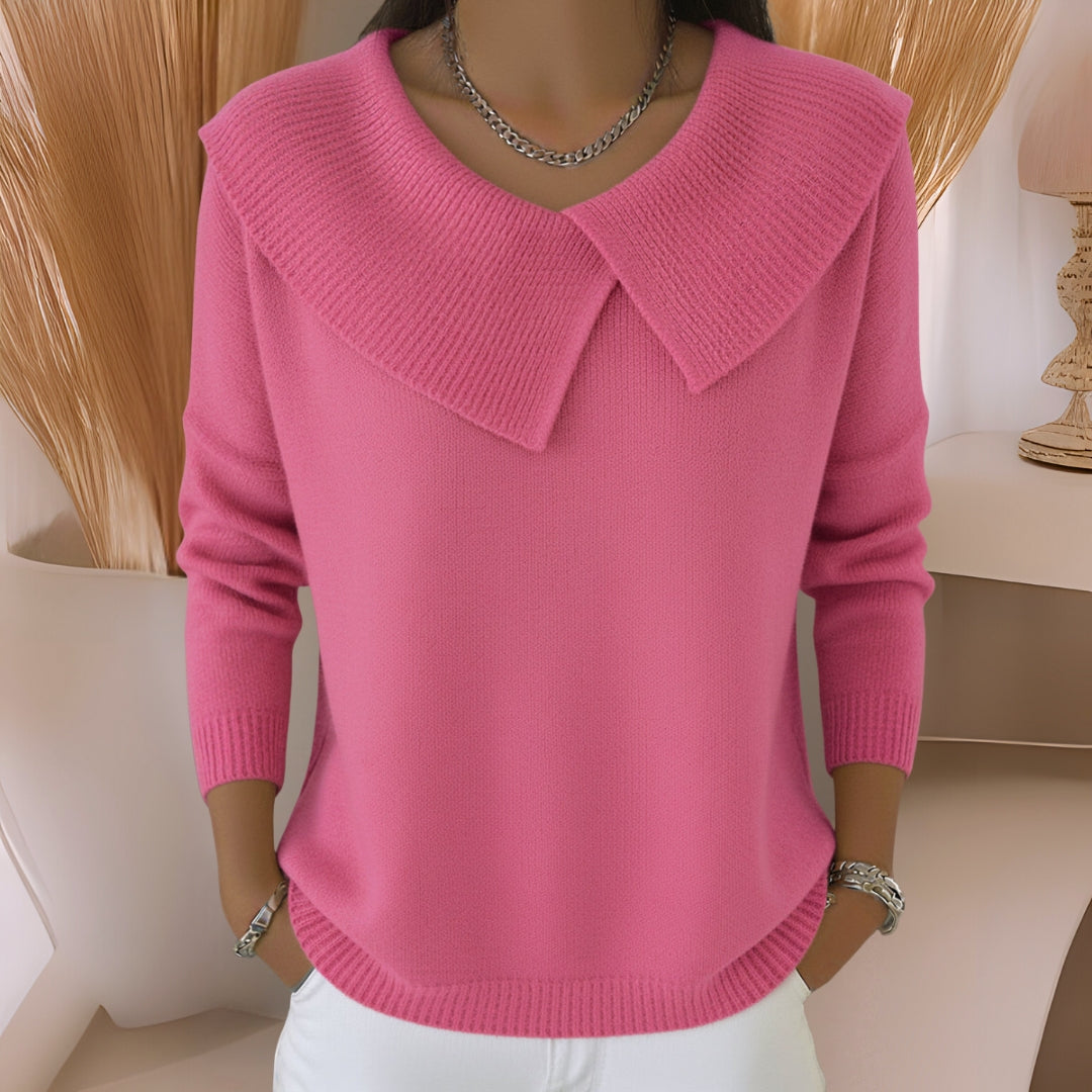 Alison | Knit Sweater with Soft Collar