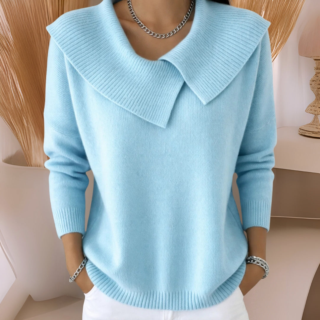 Alison | Knit Sweater with Soft Collar