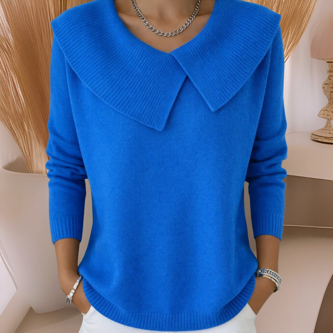 Alison | Knit Sweater with Soft Collar