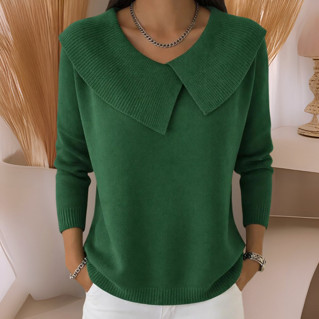 Alison | Knit Sweater with Soft Collar