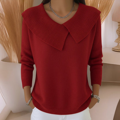 Alison | Knit Sweater with Soft Collar