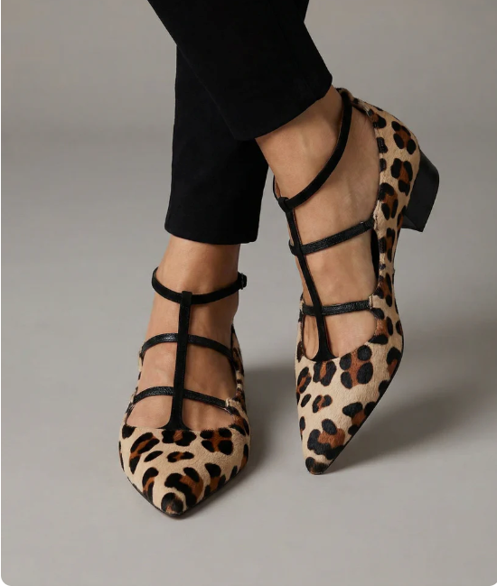 Bridget | Ballerines à talons léopard