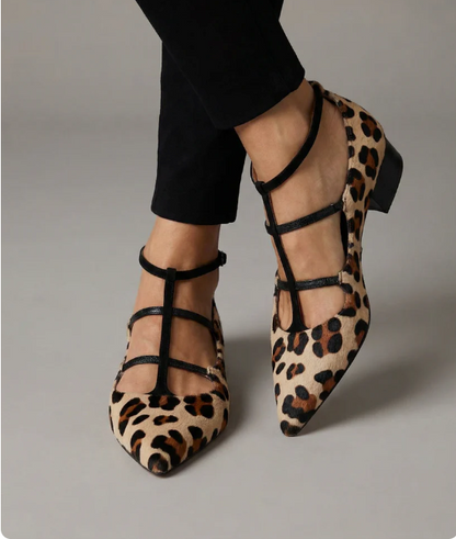 Bridget | Ballerines à talons léopard