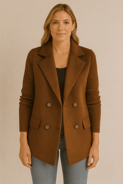 SAGE | Blazer with Knit Sleeves