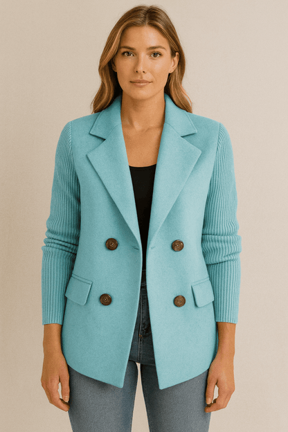 SAGE | Blazer with Knit Sleeves