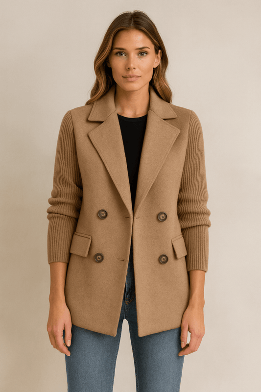 SAGE | Blazer with Knit Sleeves
