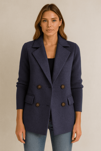 SAGE | Blazer with Knit Sleeves