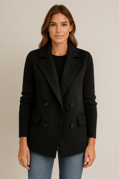 SAGE | Blazer with Knit Sleeves